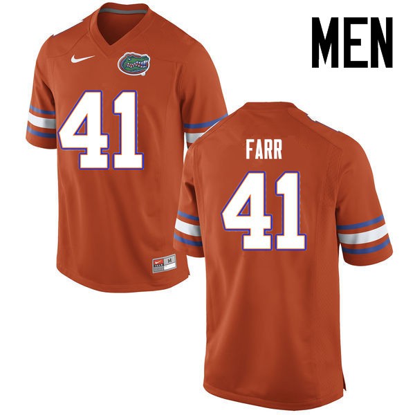 Florida Gators Men #41 Ryan Farr College Football Jersey Orange